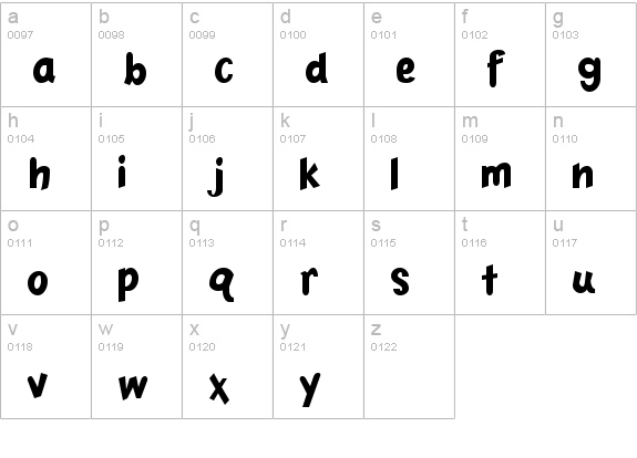 Nu Casual Demo lowercase a-z preview