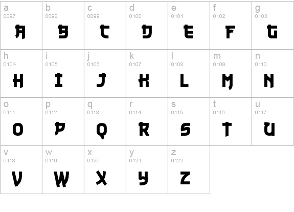 Nuku Nuku lowercase a-z preview