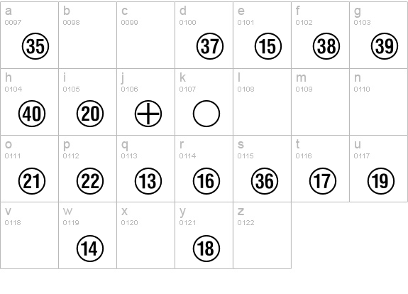 NumericsP01 lowercase a-z preview