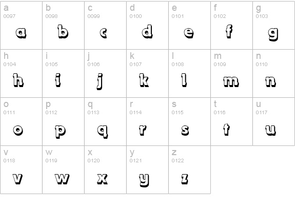 Nuts lowercase a-z preview