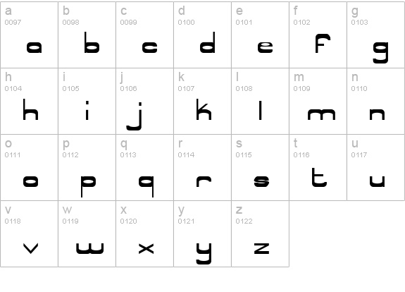 Nyak Squared 1 lowercase a-z preview
