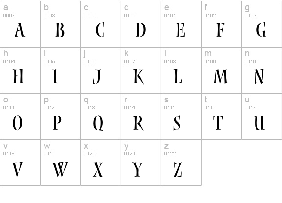 Nyx Std lowercase a-z preview