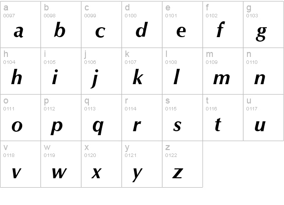 O801-Flare-BoldItalic lowercase a-z preview