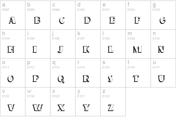 OakParkExtruded lowercase a-z preview