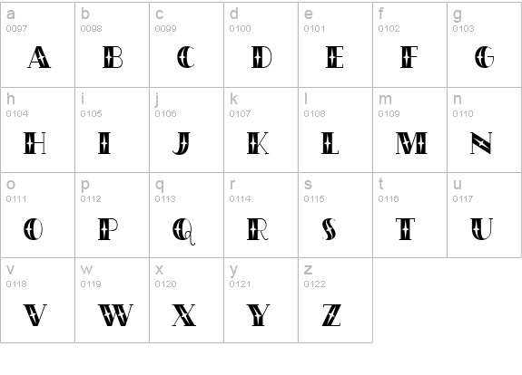 OakParkZiggy lowercase a-z preview