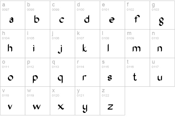 OakWood lowercase a-z preview