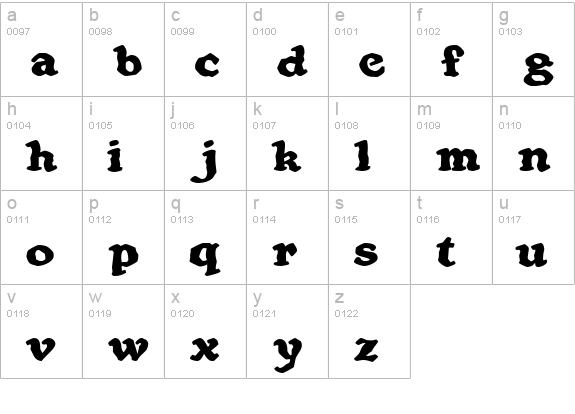 OatmealExtended lowercase a-z preview