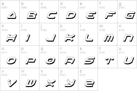 Oberon Shadow Italic lowercase a-z preview