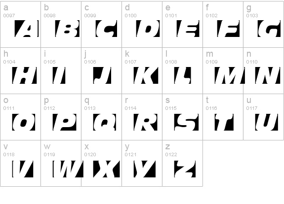Obliquo lowercase a-z preview