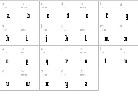 OblongBoldA lowercase a-z preview