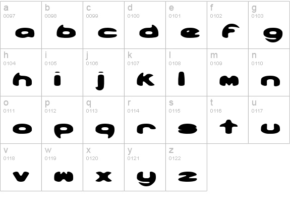 Obloquy Solid BRK lowercase a-z preview