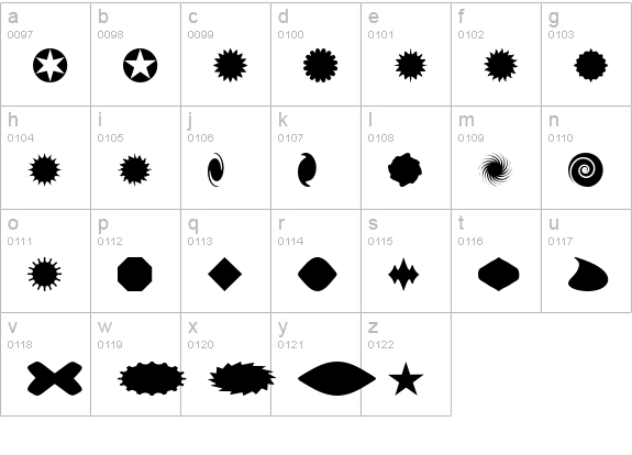 ObscureBullet lowercase a-z preview