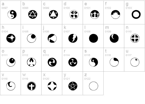 Obsidiscs lowercase a-z preview