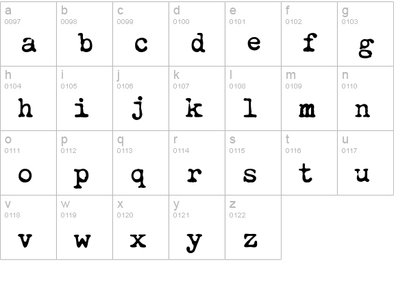 ObsoleteBold lowercase a-z preview