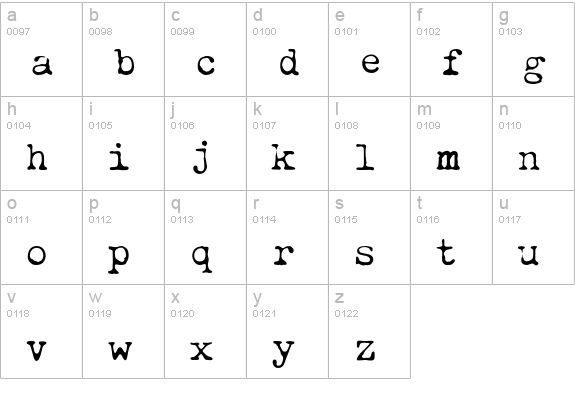 ObsoleteLight lowercase a-z preview