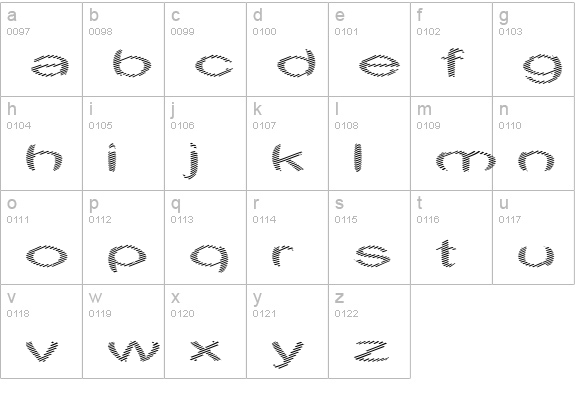 Obtuse One lowercase a-z preview