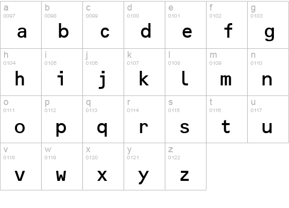 OCR 2 SSi lowercase a-z preview