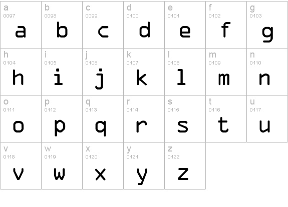 OCR-ARegular lowercase a-z preview