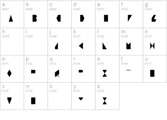 OCRFont lowercase a-z preview