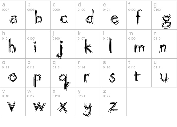 OctemberScript lowercase a-z preview