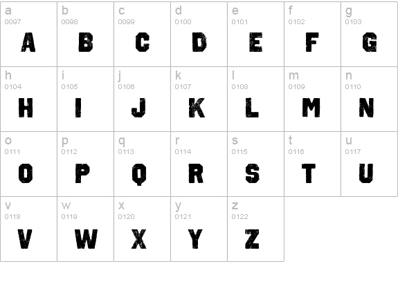 Octin Vintage A Bl lowercase a-z preview