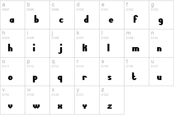 Octogone Tryout lowercase a-z preview