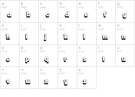 OctopussEF-Shaded lowercase a-z preview