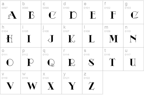 Odalisque NF lowercase a-z preview