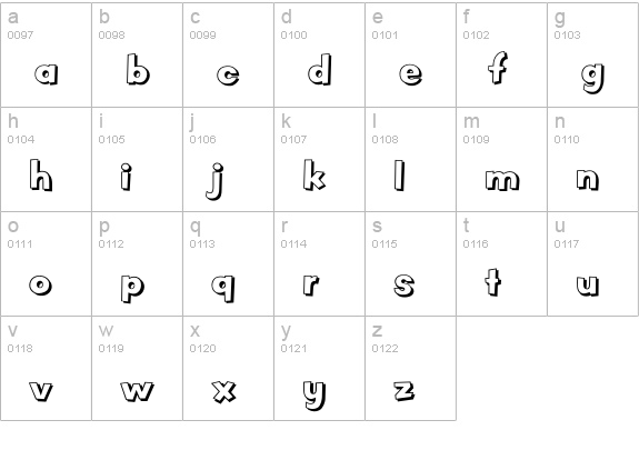 OdessaShadow lowercase a-z preview