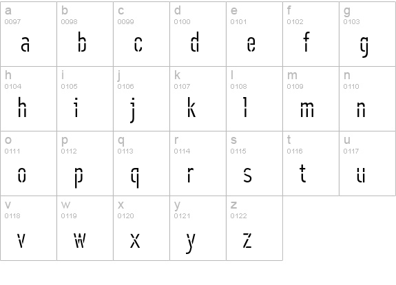 Offline-Light lowercase a-z preview