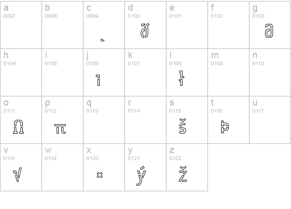 Offline-OutlineExpert lowercase a-z preview