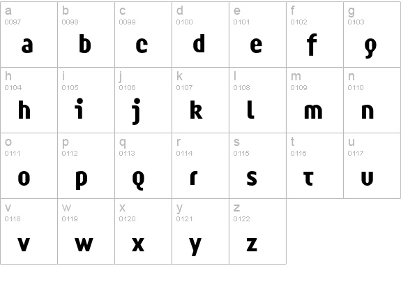 OgilveBold lowercase a-z preview