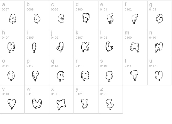 Oh, Balloney lowercase a-z preview