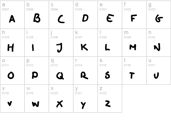 oilhand lowercase a-z preview