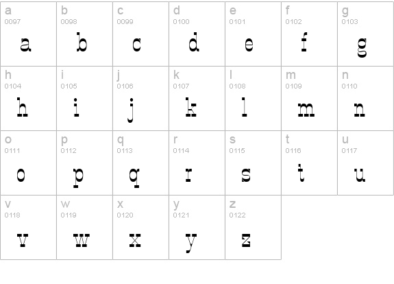 OK Corral lowercase a-z preview