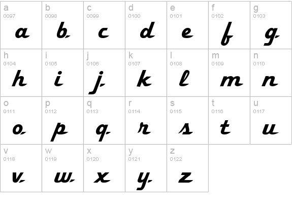 Ol' 54 lowercase a-z preview