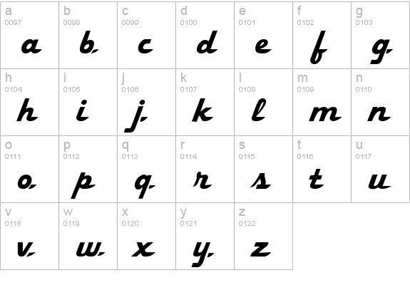Ol'54 lowercase a-z preview