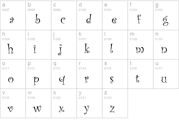Old Comedy lowercase a-z preview