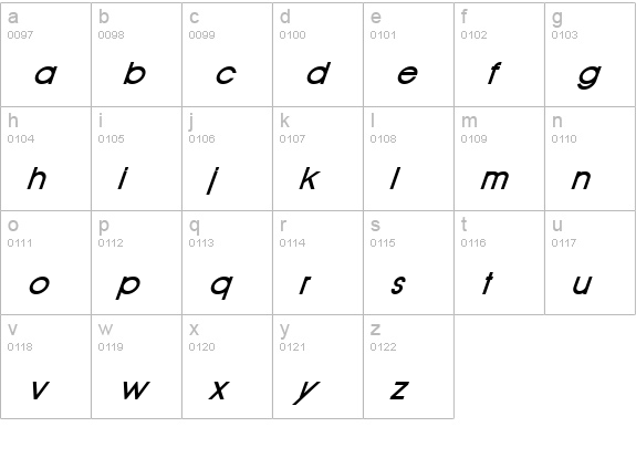 Old Republic BoldItalic lowercase a-z preview