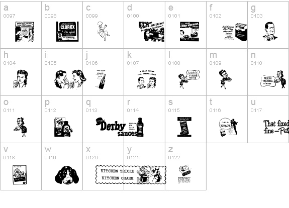 Old Time Ad Dings Two lowercase a-z preview