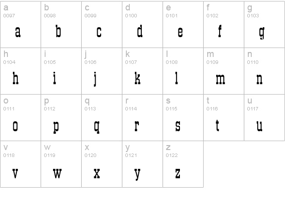 Old Town Regular lowercase a-z preview
