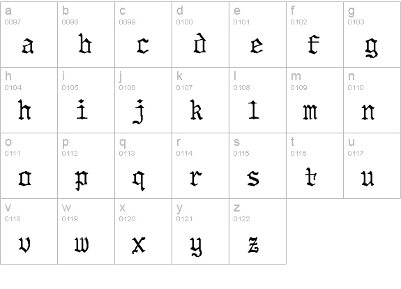 OldeWorld-Bold lowercase a-z preview