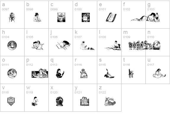 OldFashioned Illus. lowercase a-z preview