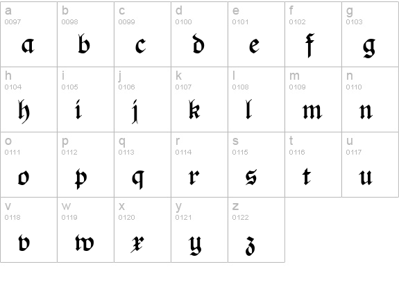 OldHaroldRee Bold lowercase a-z preview