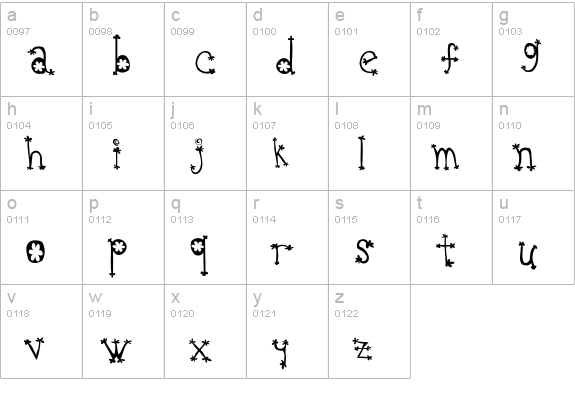 Oldie Splat Lyngam lowercase a-z preview