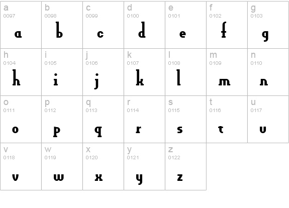 OLDNEW Axis lowercase a-z preview