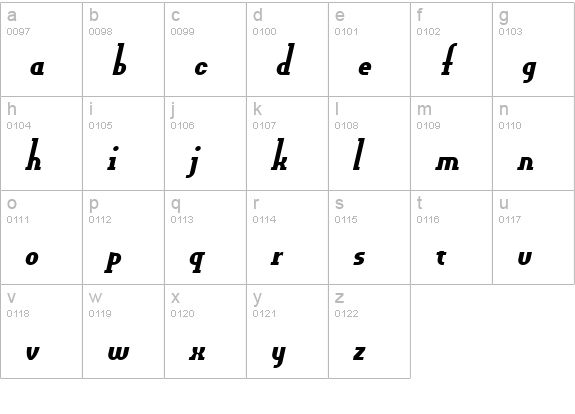 OLDNEW Slider lowercase a-z preview