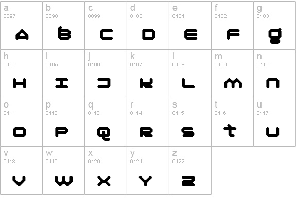 Oliray41 Normal lowercase a-z preview
