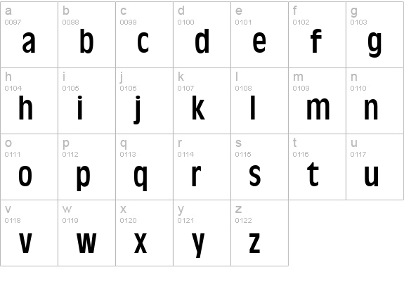 Olive Regular lowercase a-z preview