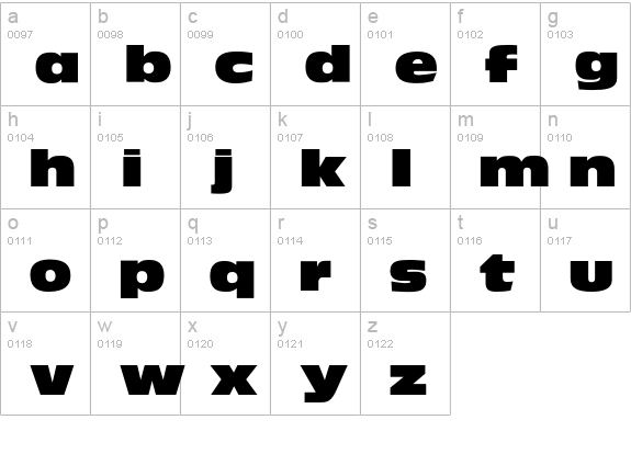 OliveAntiqueBlackExt lowercase a-z preview